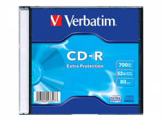 Pachet 200 bucati Verbatim CD-R 52X 700MB Extra Protection Surface Slim Case foto