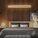 Aplica LED Liniara 80cm, 3 Lumini, Alb/Negru, 3 Functii: Rece/Neutra/Calda, Intensitate Reglabila, Design Modern, Metal/Acril