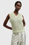 AllSaints vesta de lana VIVIAN TANK culoarea verde, light, W057KB
