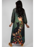 Cumpara ieftin Rochie Maxi Dama, Buzunare, Maneca Lunga, Talie Unica S-XL, Multicolor, Imprimeu Floral, Fabricata in Italia