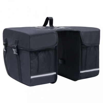 vidaXL Geantă de bicicletă dublă pentru suport coș, negru, 35 L 93251 foto