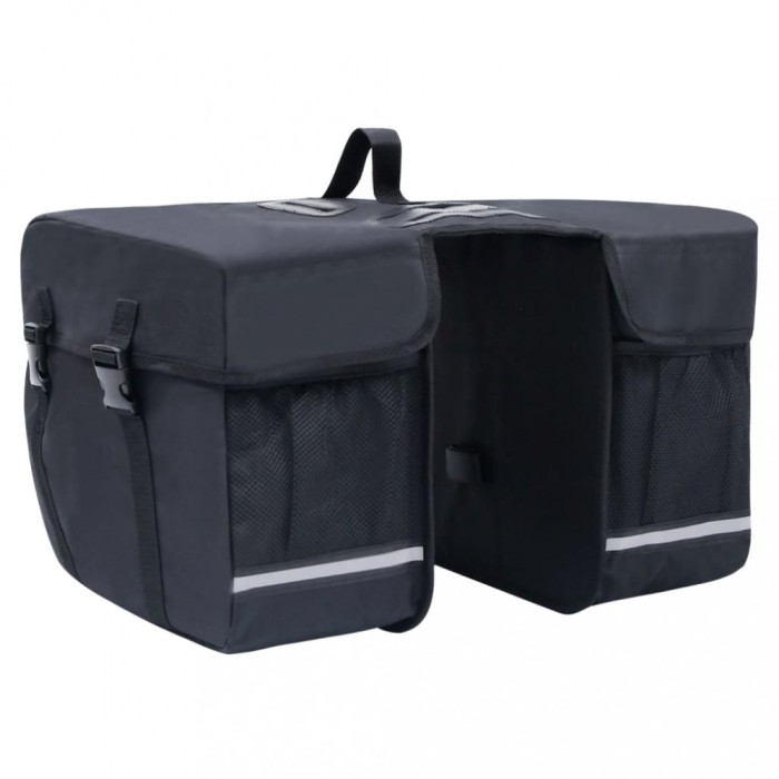 vidaXL Geantă de bicicletă dublă pentru suport coș, negru, 35 L 93251