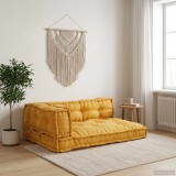 vidaXL Perna pentru canapea pe palet 3 pcs Galben 120 x 80 x 38 cm 4019092