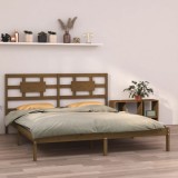 Cumpara ieftin Cadru de pat, maro miere, 200x200 cm, lemn masiv
