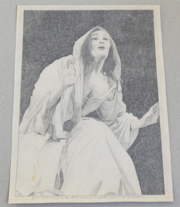 &quot;Joan Sutherland in the Mad Scene in Donizetti&#039;s Lucia&#039;s Lammermoor&quot; desen 1962