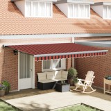 vidaXL Marchiză retractabilă automată portocalie și maro 450x300 cm