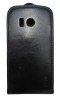 Husa Flip Neagra Huawei Ascend Y310, Piele Eco, Protectie Magnetica, Interior Bej