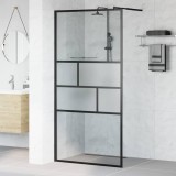 vidaXL Zid de duș walk-in Negru 80 x 195 x 0.5 cm Sticlă și Aluminiu 42025249