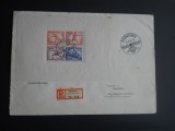 CV1 1936 BLOC GERMANIA REICH OLIMPIADA BERLIN ,PE SCRISOARE RECOMANDATA