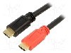 Cablu HDMI - HDMI, din ambele par&amp;#355;i, HDMI mufa, 20m, negru, ASSMANN - AK-330105-200-S