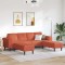 vidaXL Sofa din material textil cu pernă Roșu portocalie 208 cm 3335138