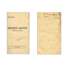 Lucian Blaga, Meșterul Manole, 1927, cu dedicație pentru Sergiu Dan