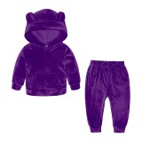 Cumpara ieftin Trening mov din catifea pentru bebelusi - Urechiuse (Marime Disponibila: 12-18, Superbaby