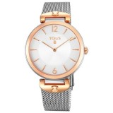 Ceas Dama Tous S-Mesh 700350285, Quartz, Inox, 37mm, Argintiu, Rezistent Apa