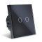 Intrerupator Smart Touch Techstar&reg;, Wireless 2.4GHz, Sticla Securizata, Design Modern, Iluminare LED, 2 Faze, Negru