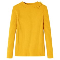 Tricou pentru copii cu m&acirc;neci lungi, ocru, 128