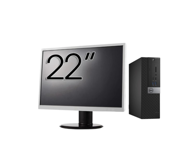 Pachet Calculator Second Hand DELL OptiPlex 7040 SFF, Intel Core i3-6100 3.70GHz, 8GB DDR4, 256GB SSD + Monitor 22&amp;quot; NewTechnology Media