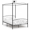 VidaXL Cadru de pat cu baldachin, negru, 140 x 200 cm, metal 284477
