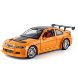 Machetă auto BMW M3 GTR E46 portocaliu cu sunet lumini resort deschide usile si capotele scara 1:24