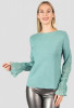 Bluza turcoaz eleganta din tricot cu maneci lungi stil clopot, M/L, Urbanelle