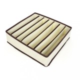 Cutie depozitare lenjerie, 7 compartimente, p&Atilde;&cent;nz&Auml; oxford, 32x32x10 cm, sertare/dulap, bej