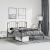 VidaXL Cadru pat metalic cu tăblii de cap/picioare&nbsp;, negru, 183x213 cm 373910