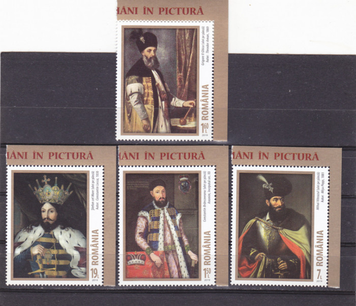 DOMNITORI ROMANI IN PICTURA,SERII COMPLETA,2019,Lp.2257 MNH ** ROMANIA