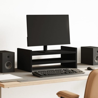 Suport de monitor, negru, 50x27x20 cm, lemn prelucrat foto