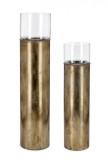 Cumpara ieftin Set 2 suporturi lumanari metal auriu Bimala 21.5x85 cm, 24.5x108 cm