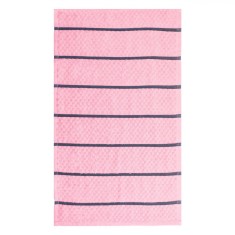 Prosop Bucătărie Waffle, Roz cu Dungi Maro, 60x35cm, Absorbant, 70% Bumbac 30% Poliester