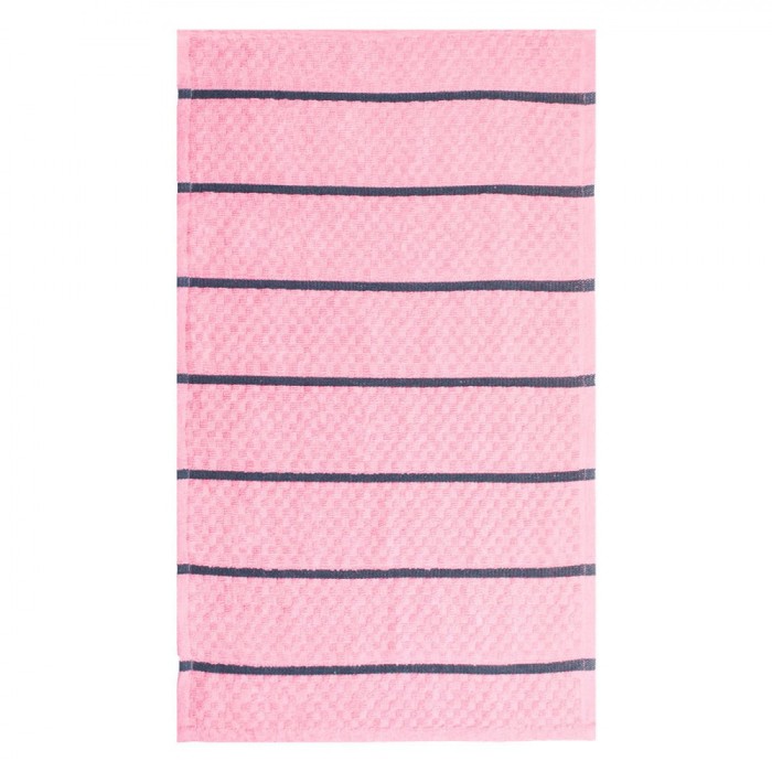 Prosop Bucătărie Waffle, Roz cu Dungi Maro, 60x35cm, Absorbant, 70% Bumbac 30% Poliester