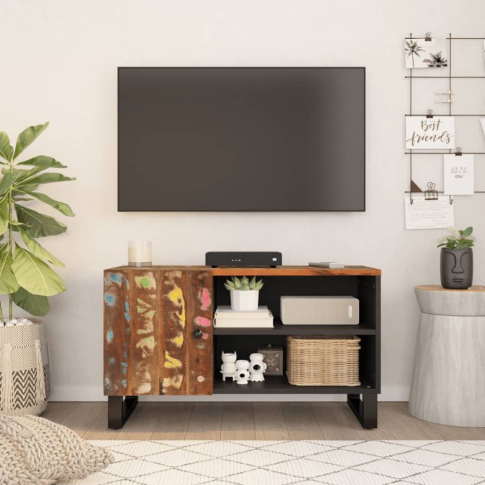 vidaXL Dulap TV, 80x33x46 cm, lemn masiv reciclat&amp;lemn prelucrat 351964