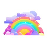 Cumpara ieftin Sticker decorativ Curcubeu, Multicolor, 90 cm, 7641ST, Oem
