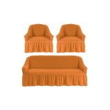 Cumpara ieftin Huse Elastice si Creponate, Canapea 3 Persoane + 2 Fotolii, Galben Mustar - HEP138