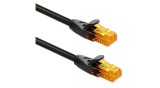 Cablu Patchcord Qoltec UTP | CAT6 | 2 x RJ-45 | Viteză mare 1Gb/s | Contacte placate cu aur | 10m | Negru