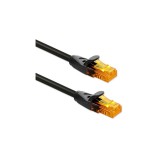 Cablu Patchcord Qoltec UTP | CAT6 | 2 x RJ-45 | Viteză mare 1Gb/s | Contacte placate cu aur | 25m | Negru