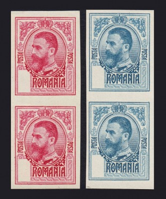 ROMANIA 1908 CAROL I GRAVATE ESEU PROBE FARA VALOARE NOMINALA MNH foto
