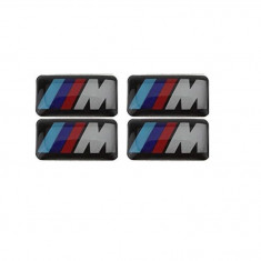 Set 4 Embleme/sticker/logo M BMW pentru jante aliaj, volan, schimbator, bord