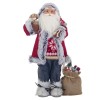 Figurină Decorativă, Moș Crăciun, Sac Cadouri, 46 cm, Culoare Roșie, Oem