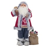 Figurină Decorativă, Moș Crăciun, Sac Cadouri, 46 cm, Culoare Roșie, Oem