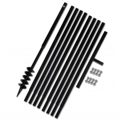 Burghiu de sol cu m&acirc;ner 80 mm cu tub prelungitor 9 m, oțel 270540