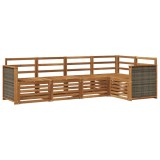 vidaXL Set canapea sectională 4 pcs natural Lemn Solid de Acacia 3384345