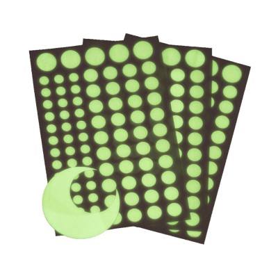 Set Buline si Luna Fosforescenta,210 Piese, 4 Dimensiuni cu Iluminare Indelungata, Autoadeziv, Premium, CBD CORAL BEST DEALS Fosforescent 2 cm 2 cm 2 foto