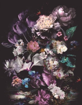 Tapet Marburg decorativ, floral, negru, mov, living, birou, Profi Smart Art Easy, 47225 foto