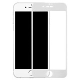 Folie sticla securizata iPhone 7, 4D, protectie completa ecran si margini curbate, Alb, Flippy