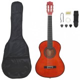 VidaXL Set de chitară clasică de &icirc;ncepători, 8 piese, 1/2 34&quot;