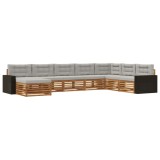 vidaXL Set de canapele de exterior 8 pcs Natural și gri deschis 3383724