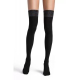 Șosete lungi peste genunchi din microfibră și lurex, Conte Trendy 180 Den - Negru, 36-39 (23-25)
