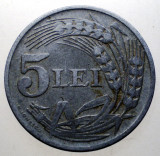 7.365 ROMANIA WWII 5 LEI 1942, Zinc