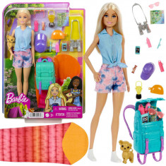 Păpușă Barbie Malibu Camping Traveller + accesorii HDF73 ZA5086